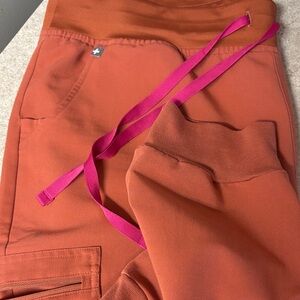 Figs Orange Joggers with Pink Accents